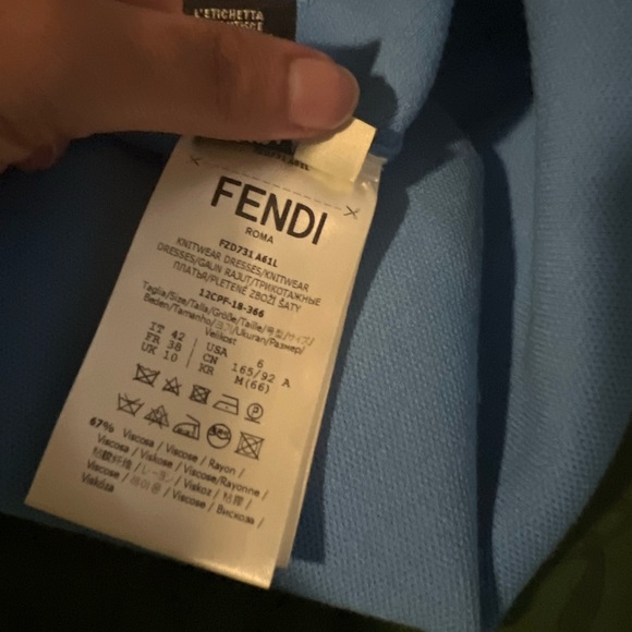 FENDI Scoop Neck Mini Dress Size: M | US6, IT42 Zucca Motif - Picture 5 of 9